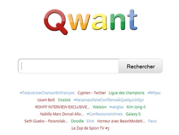Portail du moteur de recherche Qwant